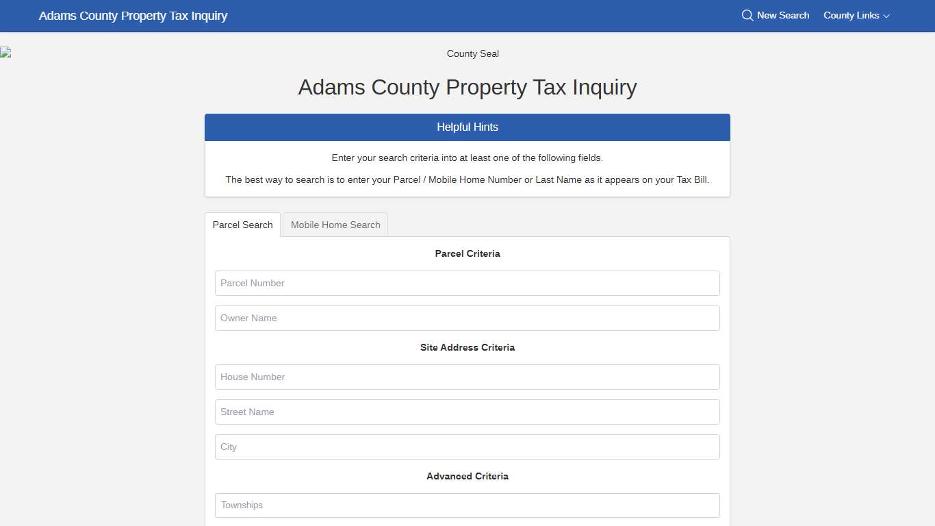Adams County Property Tax Inquiry