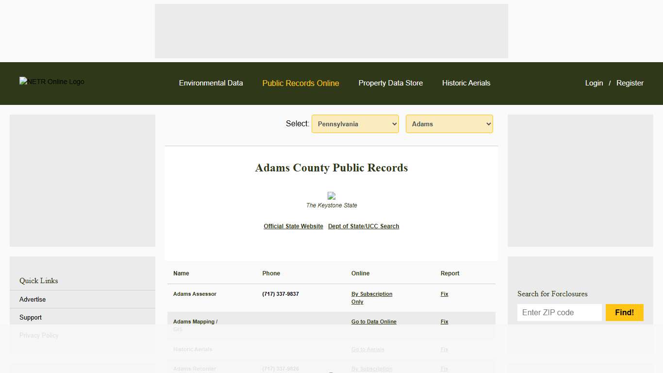 NETR Online • Adams • Adams Public Records, Search Adams Records, Adams Property Tax, Pennsylvania Property Search, Pennsylvania Assessor
